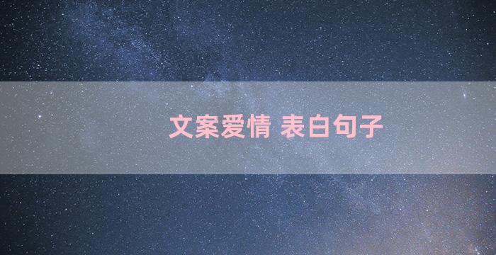 文案爱情 表白句子